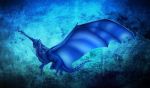  2018 ambiguous_gender blue_scales blue_theme claws digital_media_(artwork) dragon feral ferrety-lixciaa horn membranous_wings open_mouth scales scalie simple_background solo spines teeth tongue western_dragon wings 