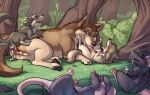 canid canine canis female female/female feral group incest_(lore) male male/female mammal trio wolf