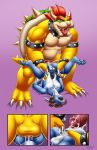  anal anal_penetration anthro anus backsack balls big_dom_small_sub bowser breath collar cum cum_in_ass cum_inside cum_leaking cum_splatter cum_while_penetrated duo erection humanoid_penis koopa larger_male male male/male mario_bros musclegut muscular muscular_male nintendo open_mouth orgasm penetration penis piledriver_position saliva scalie sex size_difference smaller_male smile spiked_collar spikes syberfab tongue tongue_out vein video_games 