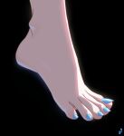  1girl absurdres artist_logo barefoot black_background blue_nails commentary commission english_commentary feet feet_only foot_focus ganyu_(genshin_impact) genshin_impact highres mohoshadream nail_polish simple_background solo toenail_polish toenails toes 