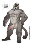  anthro arts_of_indiego biceps dialogue digital_media_(artwork) dreamworks english_text erection felid fur genitals hi_res humanoid_genitalia humanoid_penis kung_fu_panda male mammal muscular muscular_anthro muscular_male nude pantherine pecs penis simple_background snow_leopard solo speech_bubble spots standing tai_lung_(kung_fu_panda) tail text white_background 