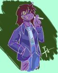  2018 anthro chalk clothed clothing deltarune digital_media_(artwork) female fully_clothed hair jacket jeans lizard pants reptile scalie susie_(deltarune) thelivingtrashcan 