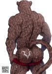  2018 anthro back_muscles biceps biped black_fur black_panther black_spots black_tail butt clothed clothing digital_media_(artwork) feline fur hi_res jaguar long_tail male mammal maririn muscular muscular_male panther partially_clothed portrait rear_view red_bottomwear red_clothing red_underwear simple_background solo spots spotted_fur spotted_tail standing sweat tattoo three-quarter_portrait tyson_(maririn) underwear white_background 