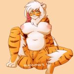  alyssumart big_breasts breasts buxbi_(character) feline female looking_at_viewer mammal presenting presenting_pussy pussy slightly_chubby spread_legs spreading thick_thighs tiger 