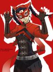  1girl absurdres astrolinenaut belt black_gloves black_vest braid commission commissioner_upload gloves highres li_yaoling looking_at_viewer open_mouth persona persona_5 persona_5:_the_phantom_x red_shirt shirt smile solo teeth twin_braids vest vgen_commission 