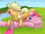  69_position anus applejack_(mlp) duo equid equine female female/female friendship_is_magic genitals grass hasbro horse kittyhawk-contrail mammal my_little_pony oral pink_body pink_skin pinkie_pie_(mlp) plant pony pussy river sex spread_legs spread_pussy spreading 