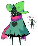  &lt;3 6_arms alternate_species arachnid arthropod deltarune english_text eyewear glasses hat kiwifie ralsei scarf spider text 