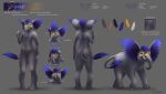  2018 anthro digital_media_(artwork) elephant featureless_crotch feral gosetsuki male mammal model_sheet multiple_poses navel nude pose slightly_chubby standing 