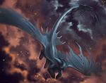 2018 blue_eyes claws day digital_media_(artwork) dragon gosetsuki how_to_train_your_dragon implied_fire membranous_wings night_fury outside spines wings 