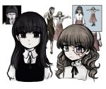  black_dress black_hair blank_eyes curly_hair dress fear_&amp;_hunger fear_&amp;_hunger_2:_termina highres human_experiment_(wwinterdotcom) long_hair marina_(fear_&amp;_hunger) pale_skin ribbon samarie_(fear_&amp;_hunger) sigil twintails 