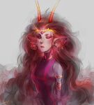  1girl black_bodysuit black_hair bodysuit breasts fins head_fins her_imperious_condescension homestuck large_breasts long_hair sakyru solo troll_(homestuck) very_long_hair 