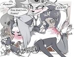 2024 4_arms 4_fingers 4_toes ankle_cuffs anthro anthro_on_anthro bdsm biped black_and_white_and_red black_text blush blush_lines bodily_fluids breast_squish breasts butt butt_slap canid canid_demon canine clothed clothed/nude clothed_anthro clothed_female clothing contact_onomatopoeia cuff_(restraint) demon digitigrade dominant dominant_female dominatrix duo english_text eyelashes eyes_closed fangs feet female female/female female_anthro fingerless_gloves fingers gloves grin hair hair_grab handwear hellhound helluva_boss impact_onomatopoeia intraspecies long_hair loona_(helluva_boss) lying mammal mistress moan mocking motion_lines multi_arm multi_limb mythological_canine mythological_creature mythology nude nude_anthro nude_female on_front on_lap onomatopoeia open_mouth over_knee pawpads pink_tongue potatonebula profanity pupils queen_bee-lzebub_(helluva_boss) restraints signature slap slit_pupils small_breasts smile snout sound_effects spank_marks spanking speech_bubble squish stuttering submissive submissive_female sweat sweaty_face tail tail_grab talking_to_another talking_to_partner teeth text toes tongue touching_hair white_text wrist_grab