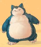  anthro belly clawed_fingers claws cute_fangs fluffy fur generation_1_pokemon green_body green_fur hi_res male nintendo overweight pokemon pokemon_(species) pupils slit_pupils snorlax solo toe_claws toicobis 