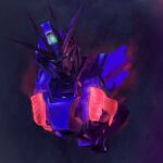  absurdres afp1707 cropped_shoulders cropped_torso glowing glowing_eyes green_eyes gundam gundam_narrative highres looking_at_viewer mecha mecha_focus mobile_suit narrative_gundam narrative_gundam_c-packs no_humans nt-d robot science_fiction solo v-fin 