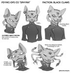  anthro black_and_white blackbookalpha clothing coat dialogue domestic_cat english_text expressions felid feline felis female hairless hairless_cat looking_at_viewer mammal monochrome sketch solo sphynx_(cat) text topwear wire 