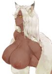  areola bust_portrait canid canine clothed clothing dark_body dark_skin ears_up female fox fur_coat hair hi_res human humanoid inner_ear_fluff looking_at_viewer mammal nipples nude portrait solo tezy8 topless tuft yellow_eyes 