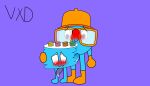  agus999 blush glasses hat no_humans off-topic orange-framed_eyewear orange_hat purple_background self-upload stikk_figga toca_band toca_boca toon_(style) zuzz_(toca_band) 