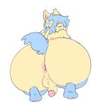 anthro anus balls bedroom_eyes big_butt blue_body blue_fur blue_hair bottom_heavy butt crouching eeveelution elchilenito erection femboy fur generation_6_pokemon genitals grey_background hair half-closed_eyes hi_res huge_butt humanoid_genitalia humanoid_penis inviting male multicolored_body multicolored_fur narrowed_eyes nintendo nude pawpads paws pear-shaped_figure penis pink_pawpads pokemon pokemon_(species) presenting presenting_anus presenting_balls presenting_hindquarters presenting_penis seductive shiny_pokemon shooty_(shootysylveon) simple_background smile smirk smug smug_face solo sylveon tan_body tan_fur thick_thighs two_tone_body two_tone_fur wide_hips