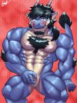  abs animal_genitalia anothereidos_of_dragon_vein_r anthro arm_tuft body_hair chest_hair dragon ear_piercing ear_ring elbow_tuft facial_hair firstfoxred folker_(anothereidos_r) genital_slit genitals goatee hair hi_res horn male muscular muscular_male muscular_thighs mythological_creature mythological_scalie mythology pecs piercing ponytail red_eyes ring_piercing scalie sideburns solo spread_legs spread_slit spreading tail_fur tuft 