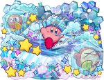  blush_stickers breath bronto_burt commentary_request copy_ability frozen hat ice ice_cube insect_wings kirby kirby_(series) ninjya_palette no_humans star waddle_dee wings 