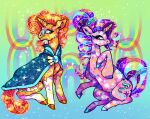 2019 abstract_background aliasing alternate_species black_eyes colorful_theme crystal_pony_(mlp) cutie_mark digital_media_(artwork) duo equid equine eye_contact eyelashes eyewear feet female female_feral feral friendship_is_magic gem glasses hair hasbro hooves horn icape iridescent looking_at_another male male_feral mammal multicolored_hair my_little_pony mythological_creature mythological_equine mythology quadruped rainbow rainbow_arch sitting smile sparkles starlight_glimmer_(mlp) suippupupu sunburst_(mlp) tail unicorn
