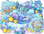  blue_eyes blush_stickers breath bronto_burt commentary_request copy_ability frozen hat ice ice_cube insect_wings kirby kirby_(series) ninjya_palette no_humans star waddle_dee wings 