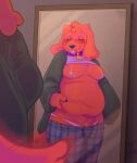  anthro bird_dog bleh breasts canid canine canis clothed clothing collar cowcollar domestic_dog estrogen exposed_breasts fur genitals gynomorph heart_symbol hi_res hunting_dog intersex irish_setter mammal medication mirror pajamas panties panties_down partially_clothed penis red_body red_fur ruby_mello_(dynamitegrizzly) setter slightly_chubby solo text tongue tongue_out trans_(lore) trans_woman_(lore) underwear underwear_down 