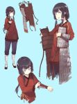  adjusting_clothes armor black_hair character_sheet chinese_armor chinese_clothes dressing fangdan_runiu long_hair original simple_background soldier 