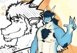  anothereidos_of_dragon_vein_r anthro arm_tuft athletic athletic_male big_nipples blue_body blue_hair blue_scales clawed_fingers complexmotivess dragon ear_piercing ear_ring elbow_tuft folker_(anothereidos_r) fur gesture hair hand_gesture hi_res horn male mythological_creature mythological_scalie mythology navel nipples pawpads pecs piercing ponytail pubes ring_piercing scales scalie side_view solo tan_body tan_fur tuft v_sign 