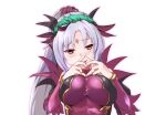  1girl absurdres breasts crown_of_thorns facial_mark fairy fire_emblem fire_emblem_heroes forehead_mark hair_vines highres hizukichi_(windplay) large_breasts plant plant_hair plumeria_(fire_emblem) pointy_ears thorns wings 