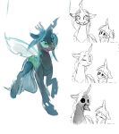 changeling collage design english_text equine female feral friendship_is_magic furrniture green_eyes horn horse mammal my_little_pony pony queen_chrysalis_(mlp) simple_background sketch smile text twilight_sparkle_(mlp) unicorn white_background wings 