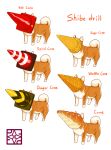  animal animal_focus artist_logo commentary_request dog english_commentary english_text from_side full_body ice_cream_cone lilac_(p-f_easy) no_humans original shiba_inu simple_background solo standing traffic_cone traffic_cone_on_head variations waffle_cone white_background 