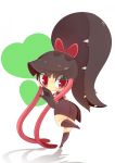  &lt;3 4_fingers big_butt big_eyes biped black_hair butt butt_pose chibi clothing female gaghiel gloves_(marking) hair hair_bow hair_ribbon long_hair looking_at_viewer looking_back markings mawile monimochi multicolored_hair nintendo pale_skin pink_hair pok&eacute;mon pok&eacute;mon_(species) pok&eacute;mon_humanoid ponytail raised_leg red_eyes ribbons school_uniform shadow simple_background smile solo teeth two_tone_hair uniform video_games white_background wide_hips 