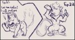  2024 bandanna bandanna_only comic drinking generation_5_pokemon invalid_tag kerchief kerchief_only male mostly_nude nintendo pokemon pokemon_(species) rdy shade_(last_hope) sketch sketch_page threatening yelling zgf_art zorua 
