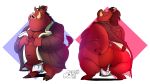  2019 alfa_quinto_(artist) anthro balls belly butt clothing disney fundoshi humanoid_hands japanese_clothing male mammal moobs navel overweight overweight_male porcine pumbaa simple_background solo the_lion_king underwear warthog 