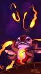 2024 4_arms 4_fingers 9:16 alien anthro biped blue_body blue_fur chest_tuft claws clothed clothing digital_drawing_(artwork) digital_media_(artwork) disney ears_down experiment_(lilo_and_stitch) finger_claws fingers fire fire_dancing fire_performance flyttic fur head_tuft hi_res leaf_anklet lilo_and_stitch looking_up low-angle_view male multi_arm multi_limb night open_mouth open_smile outside performance_art pivoted_ears shaded signature smile soft_shading solo standing stitch_(lilo_and_stitch) topless tuft 