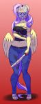  2018 anthro anthrofied big_breasts blood blue_eyes breasts cleavage clothed clothing equine female fluttershy_(mlp) friendship_is_magic hocket_mask machete mammal melee_weapon my_little_pony pegasus pia-chan solo torn_clothing weapon wings 