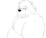  2019 anthro belly bhtoss black_nose male mammal moobs overweight overweight_male polar_bear rave_(tas) simple_background smoking solo tokyo_afterschool_summoners ursine video_games white_background 