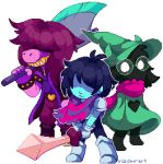  &lt;3 ambiguous_gender animated axe caprine deltarune digital_media_(artwork) dragon eyewear glasses goat hat human kris_(deltarune) lizard loop mammal melee_weapon mizdee pixel_(artwork) pixel_animation ralsei reptile scalie scarf sharp_teeth susie_(deltarune) sword teeth weapon 