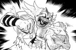  angry blaziken bwgod fur grumpy hair incineroar laugh letter male monochrome nintendo pok&eacute;mon pok&eacute;mon_(species) simple_background super_smash_bros video_games wheeze 