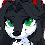  :3 anthro black_fur black_hair canine digital_media_(artwork) felicity_longis_(character) female fox fur green_eyes hair icon mammal pixel_(artwork) red_fur solo teil white_fur 