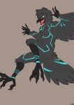 anthro avian bird claws corvid crow cyberpunk feathered_wings feathers foxboy83 looking_at_viewer male open_mouth simple_background wings yellow_eyes 