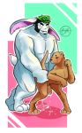  anal anal_penetration anthro anthro_on_anthro bearwith_me blush cum cum_in_ass cum_inside cum_while_penetrated duo erection eyes_closed from_behind_position hair hands-free hi_res huge_muscles humanoid_penis interspecies lagomorph male male/male male_penetrating mammal muscular muscular_male mustelid nude orgasm otter penetration penis piercing rabbit sex size_difference standing uncut 
