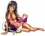  all_male aqua_eyes barefoot black_hair blush dark_skin long_hair male menokonome navel nipples original penis trap 