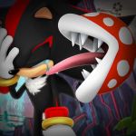  3d_(artwork) crying digital_media_(artwork) flora_fauna humor mario_bros meme nibroc-rock nintendo open_mouth piranha_plant plant shadow_the_hedgehog sonic_(series) tears teeth video_games 