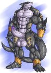  anthro balls big_balls big_penis cybernetics cyborg erection fish humanoid_penis machine male marine muscular muscular_male nude penis retracted_foreskin rhinoking shark simple_background solo standing teeth uncut 