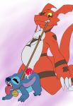  ahegao anal anal_penetration collar cum cum_in_ass cum_inside digimon disney from_behind_(disambiguation) guilmon leash lilo_and_stitch looking_pleasured male male/male penetration penis scalie smile stitch theoryofstrings tongue tongue_out 