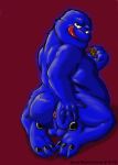  anthro anus butt cookie_monster digital_media_(artwork) feet looking_at_viewer male paws sean_blackthorne sesame_street slightly_chubby spread_butt spreading 