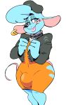  alpha_channel blush bulge clothed clothing collar crossdressing dress ear_piercing girly jacket male mammal mouse muscle_mouse_(character) piercing rodent simple_background solo transparent_background vimhomeless 