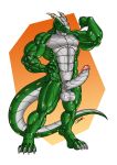  anthro balls big_penis cybernetics cyborg erection flexing horn humanoid_penis machine male muscular muscular_male nude penis rhinoking scalie solo standing 